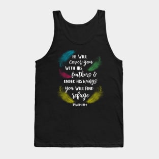 Cover You With His Feathers Psalm 91:4 Parrot bird Tank Top